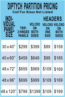 Two Panel, Folding Display Pricing