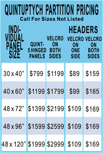 Five Panel, Folding Display Pricing