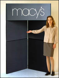 Two over two portable Velcro tradeshow display